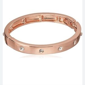 10-Stone High Polish Rose Gold Bangle Bracelet